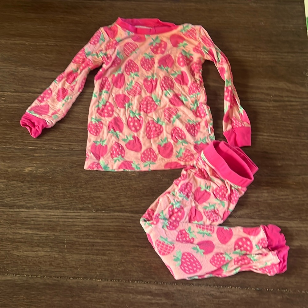 Little Sleepies Sweet Strawberries long sleeve and pants set